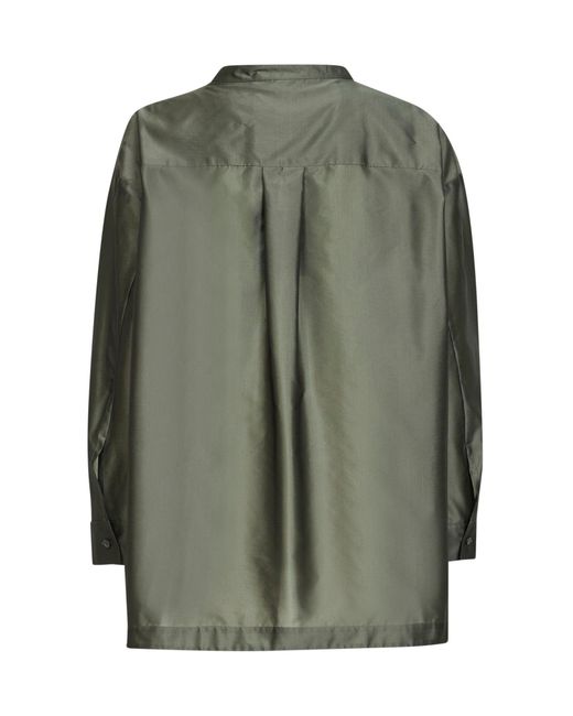 Max Mara Green Sage Organza Smmracconto Oversized Shirt