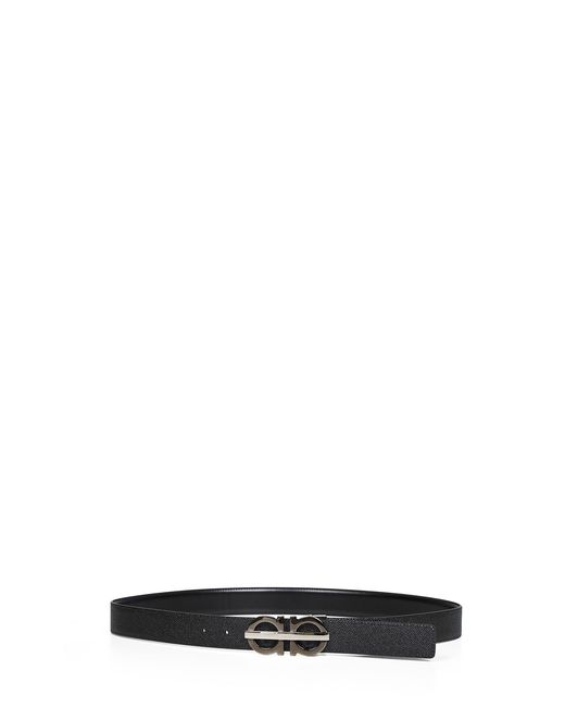 Ferragamo White Gancini Reversible Belt for men