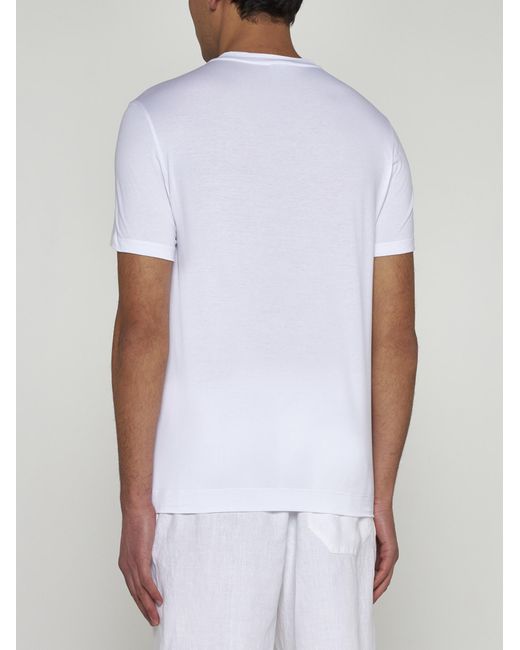 Malo White Cotton T-shirt for men