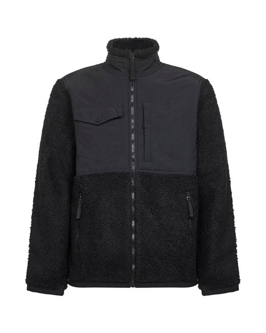 Polo Ralph Lauren Black Fleece And Nylon Ripstop Jacket for men
