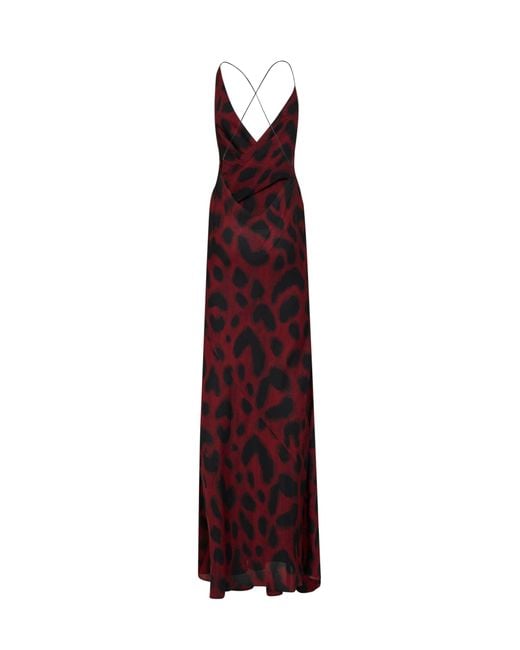 Alex Perry Purple Port And Animalier-Print Silk Georgette Bikini Wrap Gown