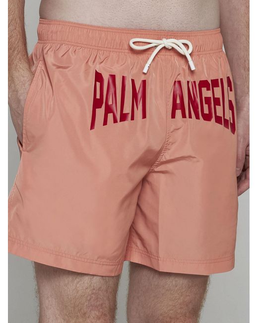 Palm Angels Orange Swim Shorts for men