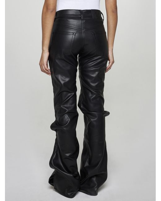 Y. Project Black Faux Leather Trousers