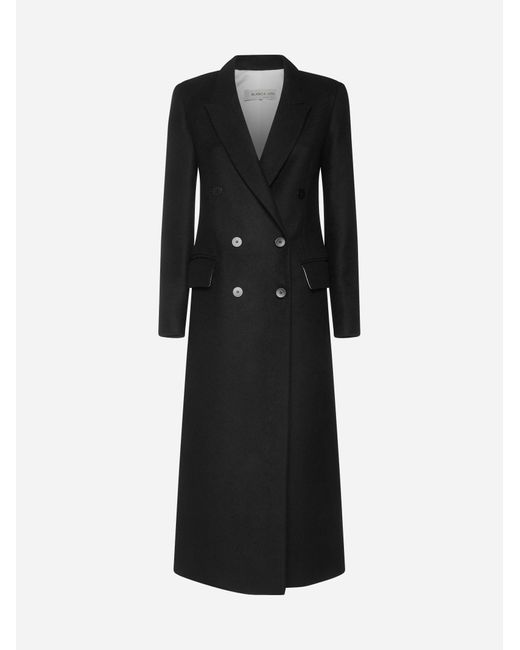 Blanca Vita Cobe Wool Long Coat in Black | Lyst