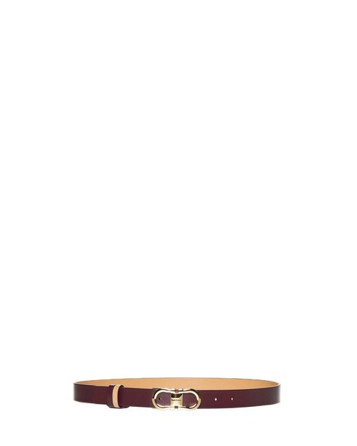 Ferragamo White Reversible And Adjustable Gancini Belt