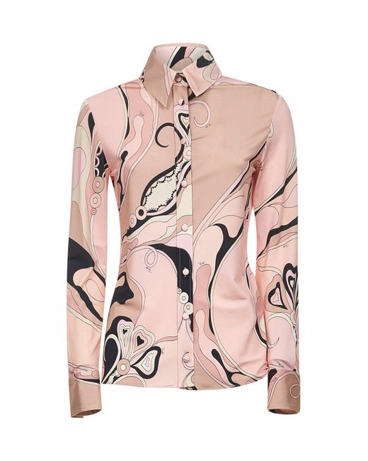 Emilio Pucci Pink Orchidee Print Button-Down Shirt