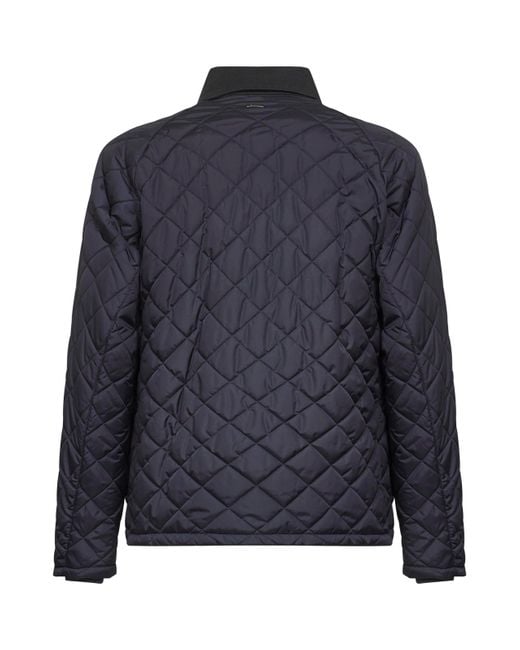 Herno Blue Chamonix Nylon And Waxed Tech Cotton Jacket for men