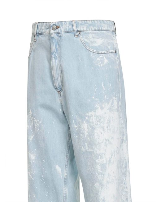 MM6 by Maison Margiela Blue Light Painted Denim Straight-Leg Jeans for men