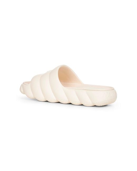 Moncler White Ivory Eva Quilted Lilo Sliders