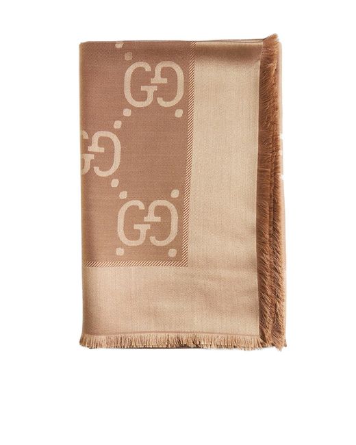Gucci Natural Silk Jacquard Scarf