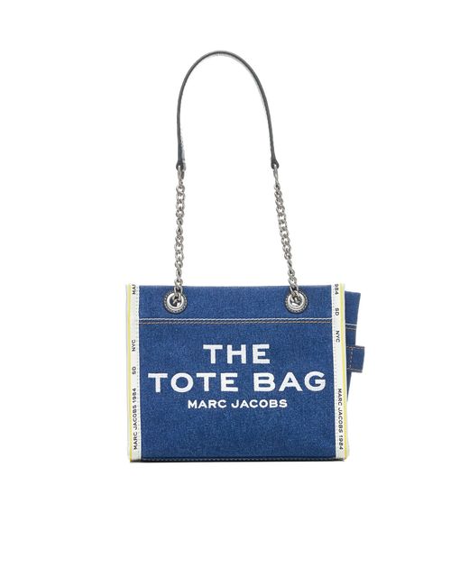 Borsa A Spalla The Denim Chain Small Tote Bag di Marc Jacobs in Blue