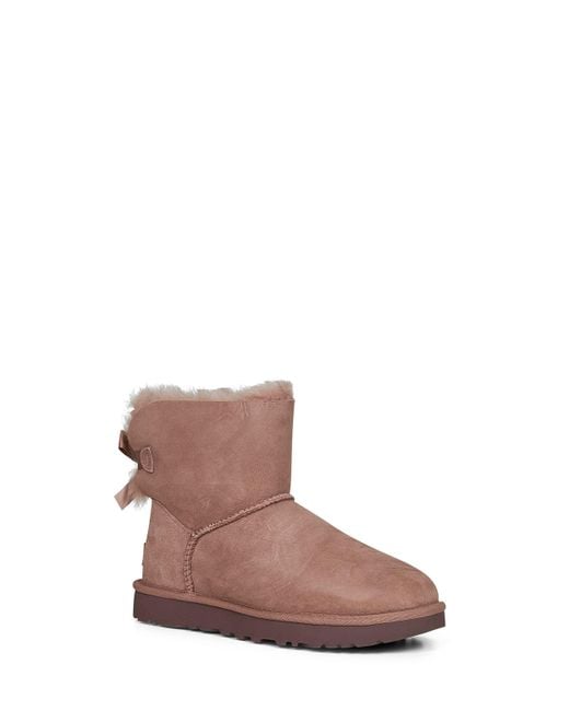 Ugg Brown Rocky Oak Mini Bailey Bow Ii Ankle Boots