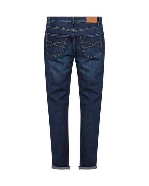 Brunello Cucinelli Blue Comfort Cotton Denim Traditional Fit Jeans for men