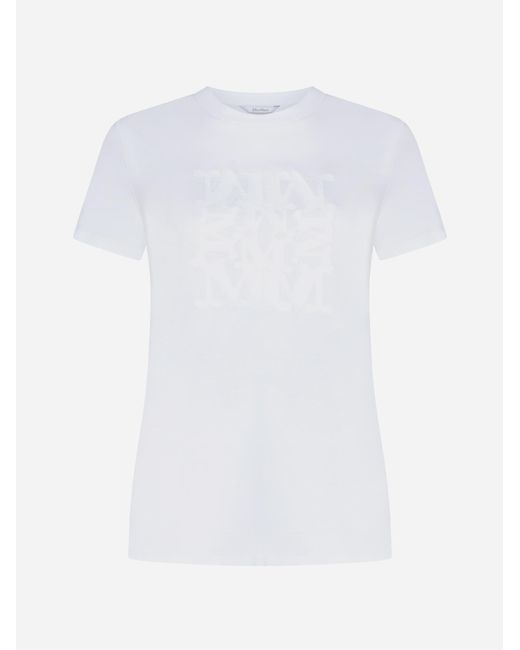 Max Mara White Taverna Logo Cotton T-Shirt