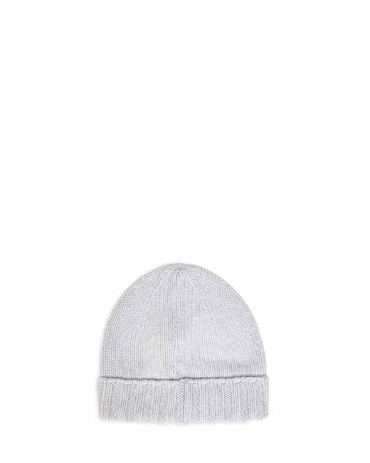 D 40 White Virgin Wool Knit Beanie for men