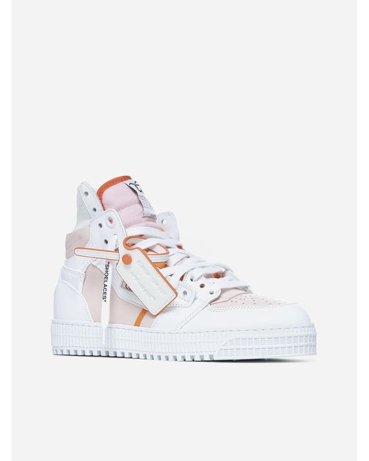 Off-White c/o Virgil Abloh White Off 3.0 Court Leather And Fabric Sneakers