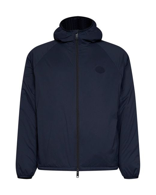 Burberry Blue Nylon Dunwich Packable Hooded Jacket for men