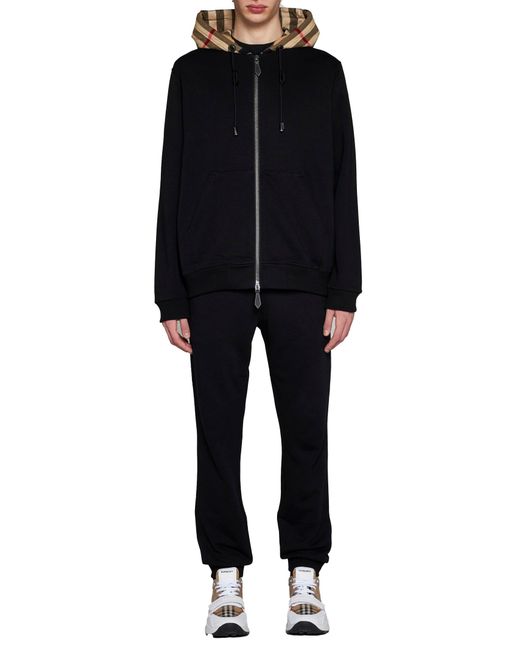 Burberry Black Check Hoodie for men