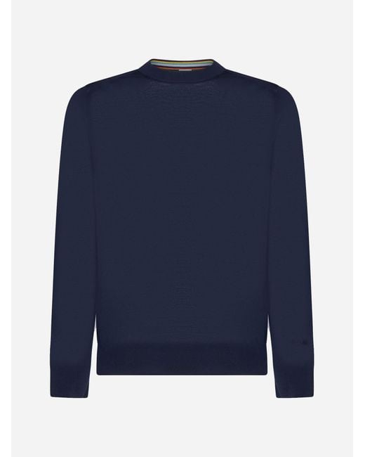 Paul Smith Blue Merino Wool Sweater for men