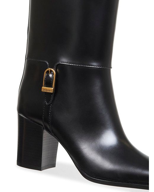 Saint Laurent Black Smooth Leather Julia Boots