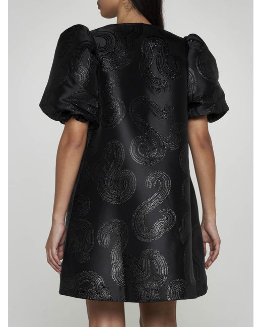Stine Goya Black Brethel Lame' Embroidered Mini Dress