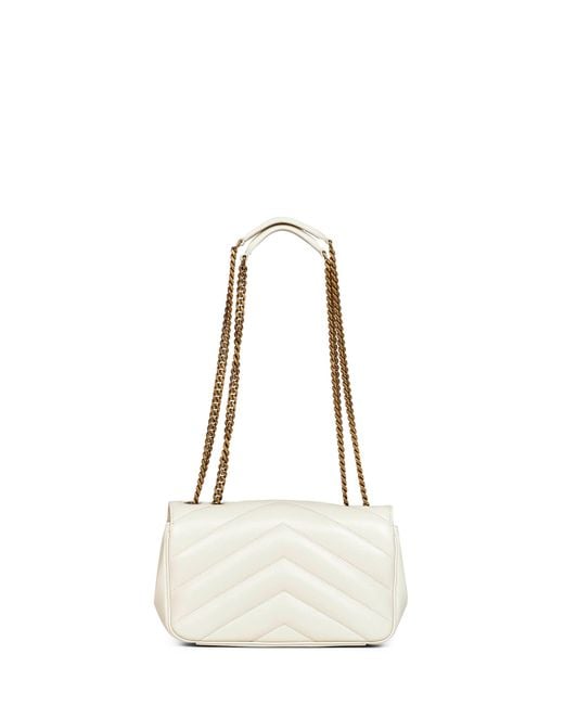 Saint Laurent Natural Soft Cream Loulou Small Shoulder Bag