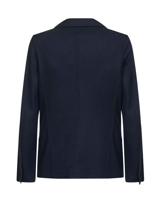 Giorgio Armani Blue Cashmere Jersey Icon Single-Breasted Jacket for men