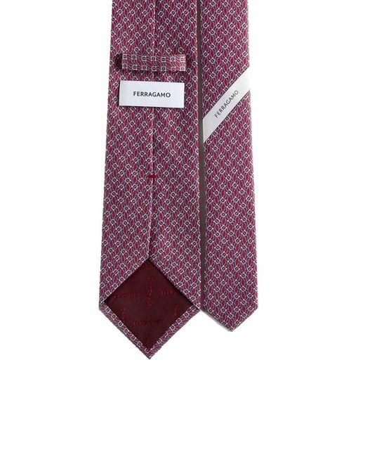 Cravatta di Ferragamo in Purple da Uomo