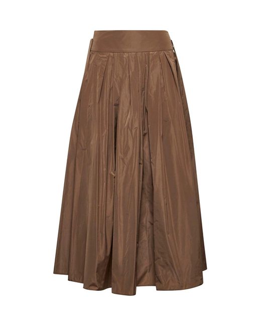Max Mara Brown Taffeta Gea Long Skirt