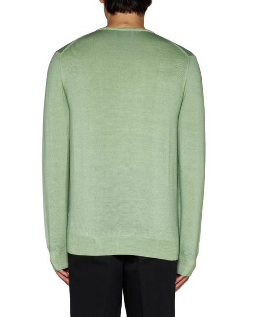 D 40 Green Virgin Wool Crew-Neck for men