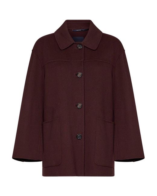 Max Mara Purple Dark Smmgiugno Short Coat
