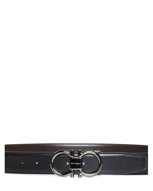 Ferragamo White Reversible And Adjustable Gancini Belt for men