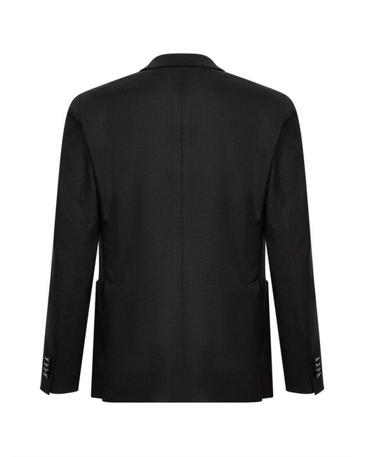 Tagliatore Black Dark Stretch Virgin Wool Montecarlo Double-Breasted Blazer for men