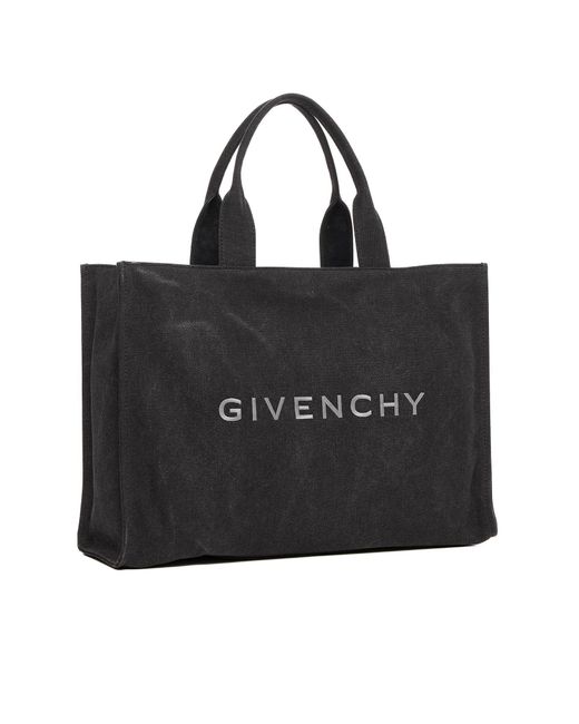 Givenchy Black Logo Canvas Tote Bag for men