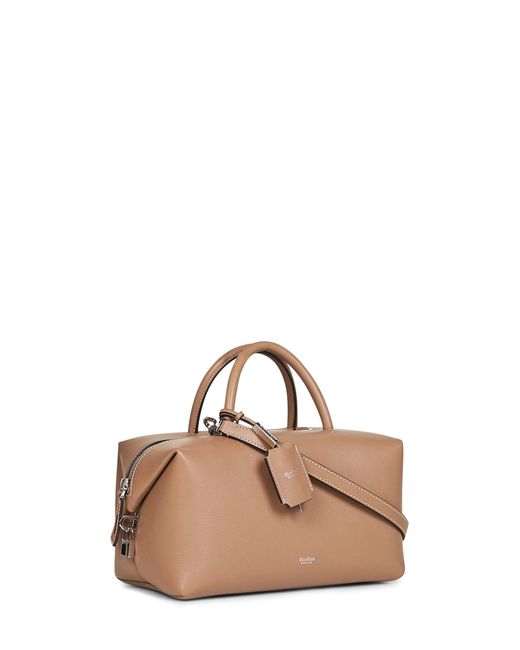 Max Mara Natural Mud Holdallm Medium Bowler Bag