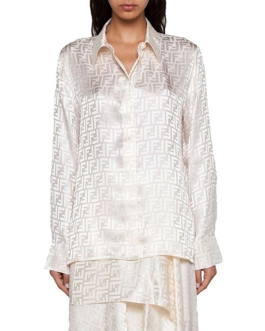 Fendi White Ff Silk Shirt