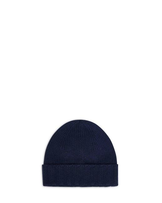 D 40 Blue Virgin Wool Knit Beanie for men