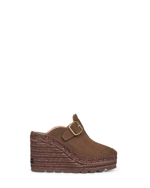 Stella McCartney Brown Moka Vegan Suede Gaia Clogs
