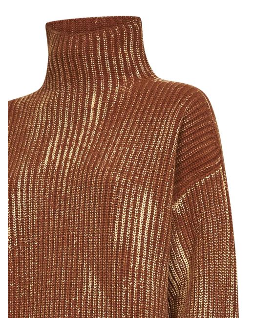 DIESEL Brown Ribbed Wool-Blend M-Amet Sweater