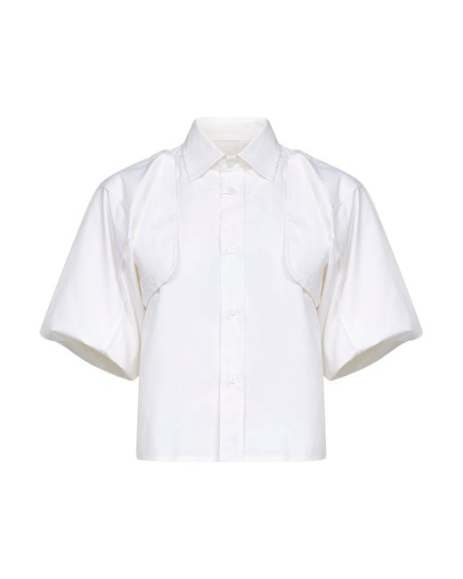 MM6 by Maison Margiela White Cotton Deconstructed Shirt