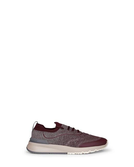 Brunello Cucinelli Purple Runners Techno Cotton Stone for men