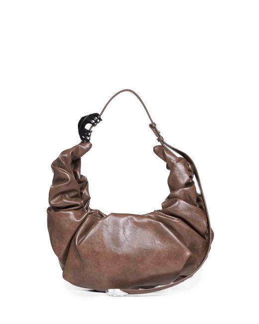 DIESEL Brown Grab-D Hobo L Shoulder Bag