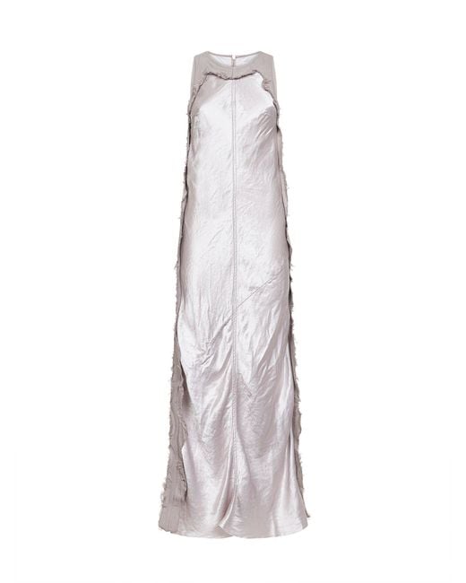 Haikure White Ice Cotton Satin Bull Toto Long Dress