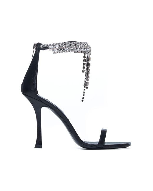 Jimmy Choo White Verity 100 Crystals Leather Sandals