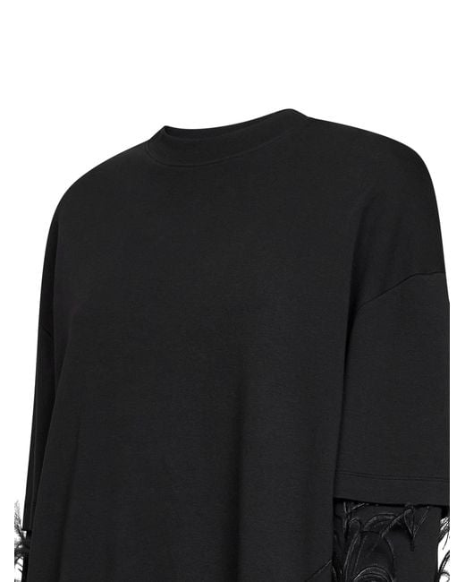 DARKPARK Black Troy Feather-Embellished Double-Sleeve Sweatshirt