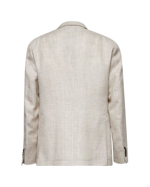 Tagliatore White Houndstooth Montecarlo Blazer for men