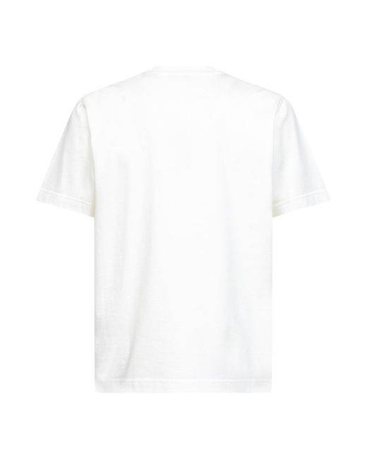 Burberry White Chalk Cotton Ekd T-Shirt for men