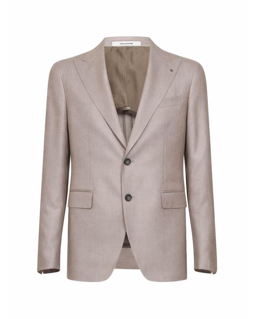 Tagliatore Gray Dove Wool And Silk And Linen Blend Vesuvio Single-Breasted Blazer for men