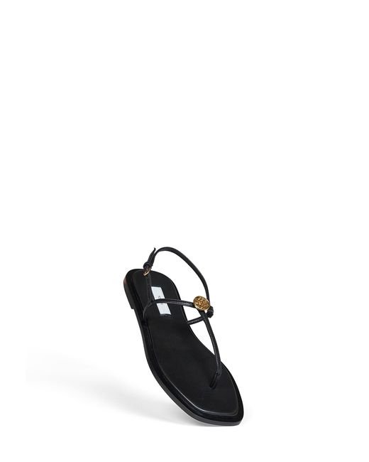 Totême  White Nappa Leather T-Strap Thong Sandals