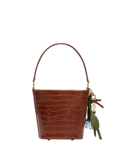Self-Portrait Brown Bucket Bag With Charms